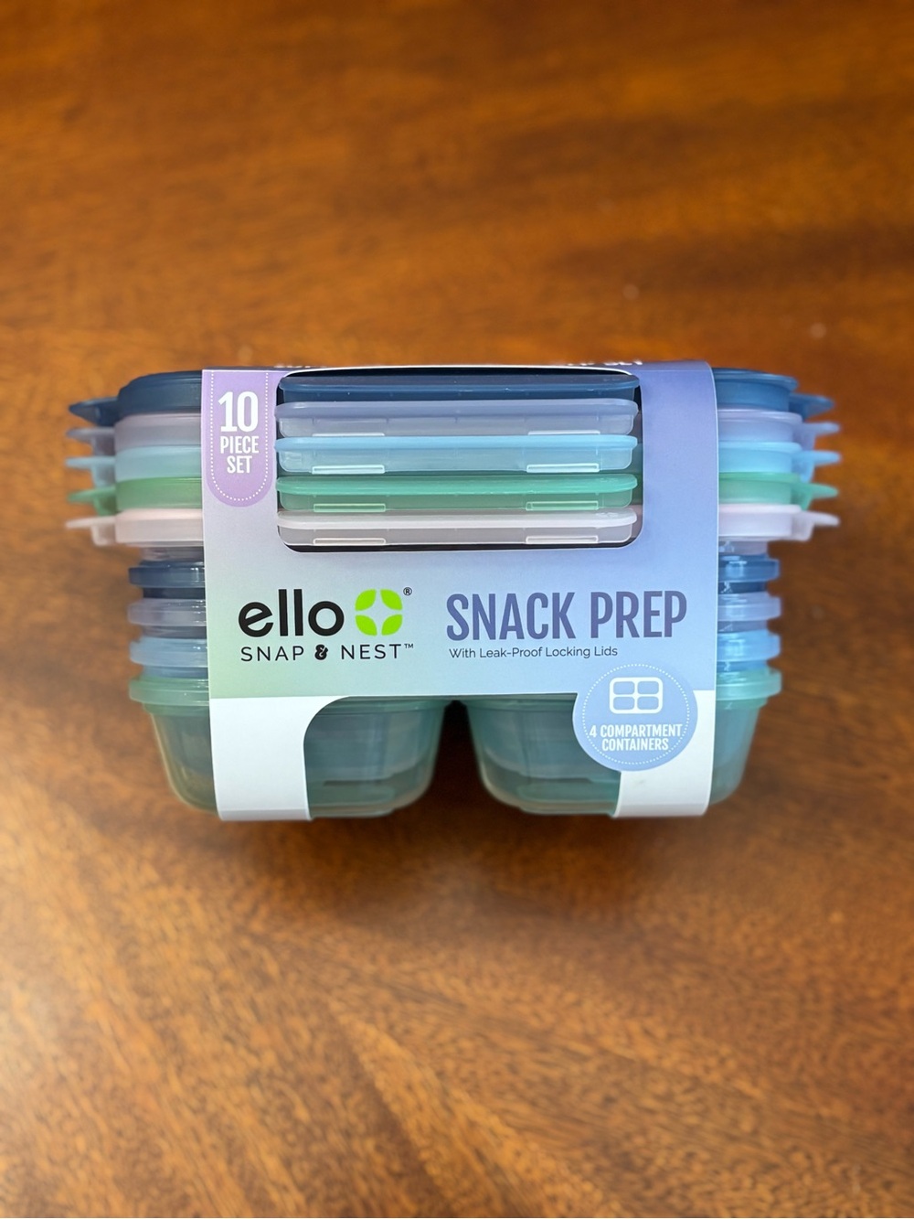 ello Snap & Nest 10pc Plastic Snack Prep Set - Blue & Lavender - Picture 4 of 6